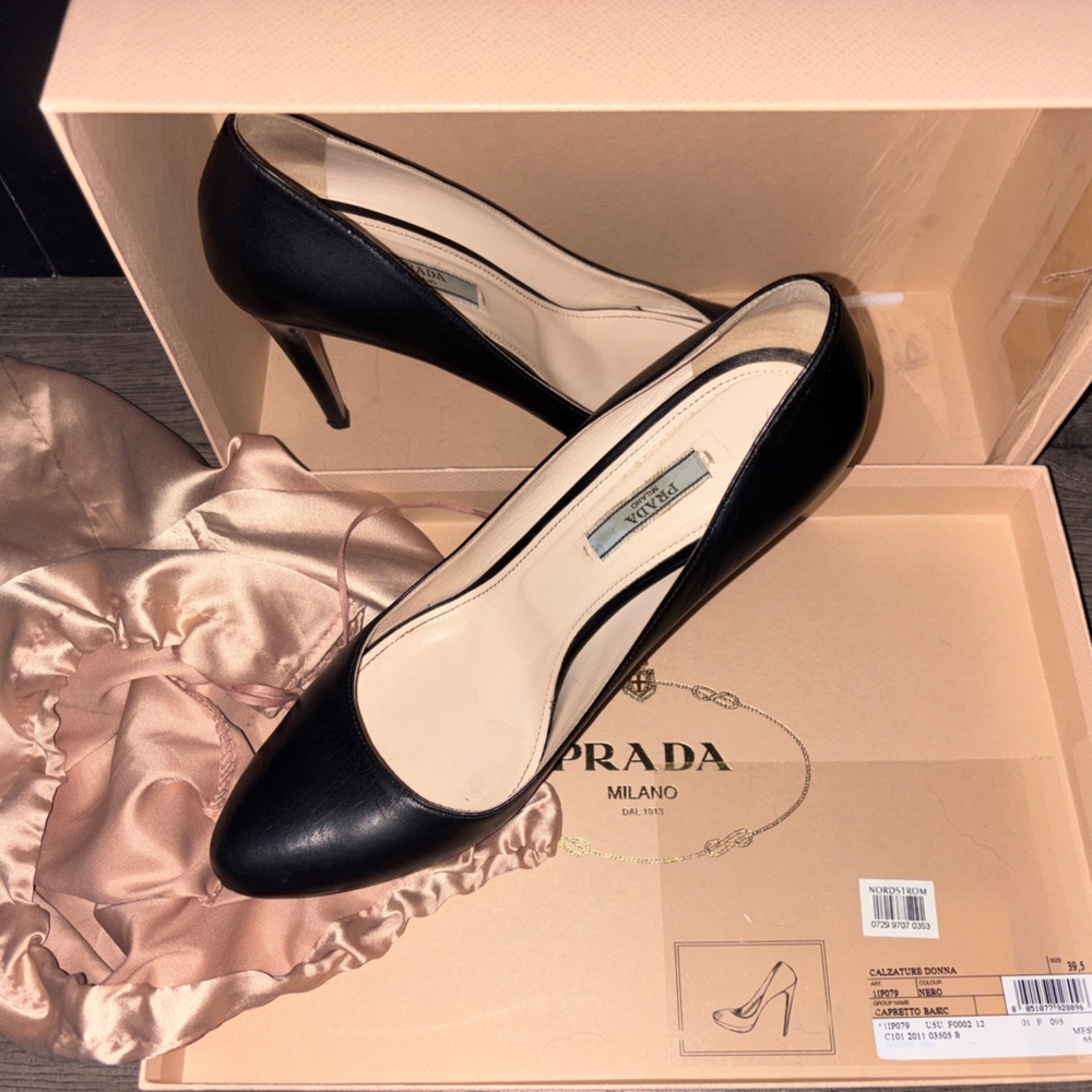 Prada Women's Black Leather Heels - image 6